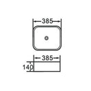 385x385x140mm Bathroom Square Above Counter White Ceramic Wash Basin - NZHomeware