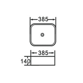 385x385x140mm Bathroom Square Above Counter White Ceramic Wash Basin - NZHomeware