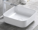 385x385x140mm Bathroom Square Above Counter White Ceramic Wash Basin - NZHomeware