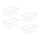4 Pack Stackable Freezer Storage Baskets Carbon Steel Organizer Bins with Handles - NZHomeware