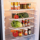 4 Pack Stackable Freezer Storage Baskets Carbon Steel Organizer Bins with Handles - NZHomeware