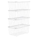 4 Pack Stackable Freezer Storage Baskets Carbon Steel Organizer Bins with Handles - NZHomeware
