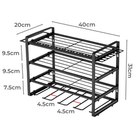 4 - Tier Wall - Mounted Power Tool Organizer | Heavy - Duty Carbon Steel Drill Holder Rack for Garage NZ - NZHomeware
