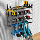 4 - Tier Wall - Mounted Power Tool Organizer | Heavy - Duty Carbon Steel Drill Holder Rack for Garage NZ - NZHomeware