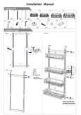 4 Tiers Kitchen Bathroom Pantry Over The Door Hanging Organizer Adjustable Baskets Storage Rack Shampoo Conditioner Body Wash Shelf - NZHomeware