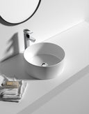 400*400*150mm Bathroom Round Above Counter White Ceramic Wash Basin - NZHomeware