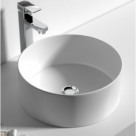 400*400*150mm Bathroom Round Above Counter White Ceramic Wash Basin - NZHomeware