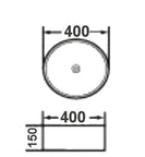 400*400*150mm Bathroom Round Above Counter White Ceramic Wash Basin - NZHomeware