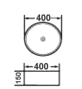 400*400*150mm Bathroom Round Above Counter White Ceramic Wash Basin - NZHomeware