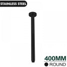 400mm Ceiling Shower Arm Round Black Stainless Steel - NZHomeware