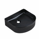 410*360*120mm Bathroom Fluted Arch Above Counter Matt Black Ceramic Wash Basin - NZHomeware