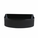 410*360*120mm Bathroom Fluted Arch Above Counter Matt Black Ceramic Wash Basin - NZHomeware