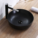 415*415*135mm Bathroom Round Above Counter Matt Black Ceramic Wash Basin - NZHomeware