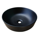 415*415*135mm Bathroom Round Above Counter Matt Black Ceramic Wash Basin - NZHomeware