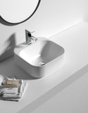 415*415*155mm Above Counter Square White Ceramic Basin Counter Top Wash Basin - NZHomeware