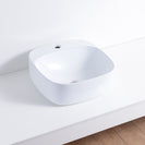 415*415*155mm Above Counter Square White Ceramic Basin Counter Top Wash Basin - NZHomeware