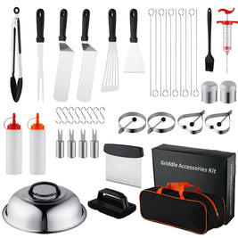 42 - Piece Grill & Griddle Accessories Set Stainless Steel BBQ Tool Kit with Portable Carry Bag - NZHomeware