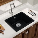 422x422x203mm Black Granite Stone Kitchen Laundry Sink Single Bowl Top/Undermount - NZHomeware
