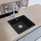 422x422x203mm Black Granite Stone Kitchen Laundry Sink Single Bowl Top/Undermount - NZHomeware