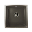 440x440x205mm Dark Grey Stainless Steel Handmade Single Bowl Top/Undermounted Kitchen/Laundry Sinks With Overflow - NZHomeware