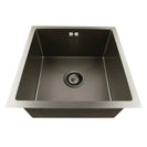 440x440x205mm Dark Grey Stainless Steel Handmade Single Bowl Top/Undermounted Kitchen/Laundry Sinks With Overflow - NZHomeware