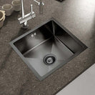 440x440x205mm Dark Grey Stainless Steel Handmade Single Bowl Top/Undermounted Kitchen/Laundry Sinks With Overflow - NZHomeware