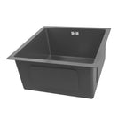 440x440x205mm Dark Grey Stainless Steel Handmade Single Bowl Top/Undermounted Kitchen/Laundry Sinks With Overflow - NZHomeware