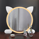 450mm Cat Ear Vanity Tabletop 3 Colors Light Strip Touch LED Mirror Makeup Mirror White - NZHomeware