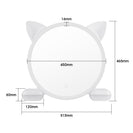 450mm Cat Ear Vanity Tabletop 3 Colors Light Strip Touch LED Mirror Makeup Mirror White - NZHomeware