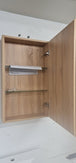 450x150x750mm Plywood 1 - Door Light Oak Mirror Cabinet - NZHomeware