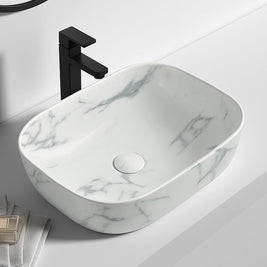 455*325*135mm Rectangle Carrara White Above Counter Basin | Ceramic Wash Basin NZ - NZHomeware