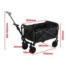 45L Heavy - Duty Foldable Wagon Cart with Sand Wheels & Adjustable Handle Portable Collapsible Trolley for Camping, Beach Garden & Shopping - NZHomeware