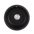 460x220mm Black Granite Quartz Stone Kitchen/Laundry Sink Round Single Bowl with Overflow Top/Under Mount - NZHomeware