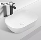 465*375*115mm Above Counter Rectangle Matt White Ceramic Basin Counter Top Wash Basin - NZHomeware