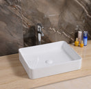500*400*110mm Above Counter Rectangle White Ceramic Basin Counter Top Wash Basin - NZHomeware