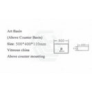 500*400*110mm Above Counter Rectangle White Ceramic Basin Counter Top Wash Basin - NZHomeware