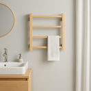 500Hx420Wx120D Gold Electric Heated Towel Rack | 4 - Bar Compact Towel Warmer for Small Bathrooms NZ - NZHomeware