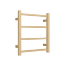 500Hx420Wx120D Gold Electric Heated Towel Rack | 4 - Bar Compact Towel Warmer for Small Bathrooms NZ - NZHomeware