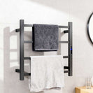 500Hx600Wx110D Gunmetal Grey Electric Heated Towel Rack With Timer 4 Bars - NZHomeware