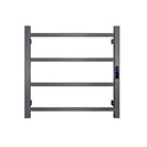 500Hx600Wx110D Gunmetal Grey Electric Heated Towel Rack With Timer 4 Bars - NZHomeware