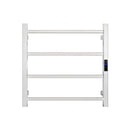 500Hx600Wx110D Square Chrome Electric Heated Towel Rack With Timer 4 Bars - NZHomeware