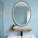 500x700mm Black Frame Oval Led Mirror Anti Fog 3 - Color Adjustable - NZHomeware