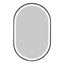 500x800mm Black Frame Led Mirror Oblong Racetrack Anti Fog - NZHomeware