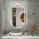 500x800mm Black Frame Led Mirror Oblong Racetrack Anti Fog - NZHomeware