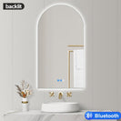 500x900mm Arched LED Wall Mirror with Bluetooth Speaker Dimister Touch Switch 3 Colours Lighting - NZHomeware