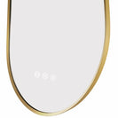 500x900mm Backlit Brushed Yellow Gold Frame Led Mirror Oblong Racetrack Motion Sensor Auto Switch - NZHomeware