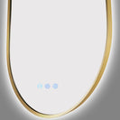 500x900mm Backlit Brushed Yellow Gold Frame Led Mirror Oblong Racetrack Motion Sensor Auto Switch - NZHomeware