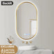 500x900mm Backlit Brushed Yellow Gold Frame Led Mirror Oblong Racetrack Motion Sensor Auto Switch - NZHomeware