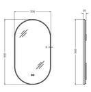 500x900mm Backlit Brushed Yellow Gold Frame Led Mirror Oblong Racetrack Motion Sensor Auto Switch - NZHomeware