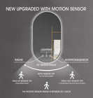 500x900mm Backlit Gunmetal Grey Frame Oval Led Mirror Oblong Racetrack Motion Sensor Auto On - NZHomeware